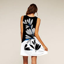 Load image into Gallery viewer, Printed Round Neck Sleeveless Petal Mini Dress