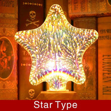 Load image into Gallery viewer, 3D Decoration LED Bulb E27 6W 85-265V Vintage Edison Light Bulb Star Fireworks Lamp Holiday Night Light Novelty Christmas Tree