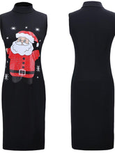 Load image into Gallery viewer, Stylish Women Xmas dress bodycon round neck sleeveless ladies casual party dress