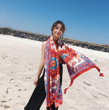 Load image into Gallery viewer, Bohemian Sun Flower Beach Towel Sunscreen Shawl Scarf