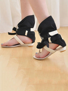 Summer Open Toe Bandage Flat Sandals Shoes
