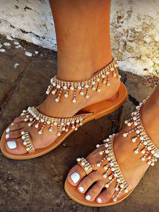 Summer Handmade Beach Flat Sandals For Women