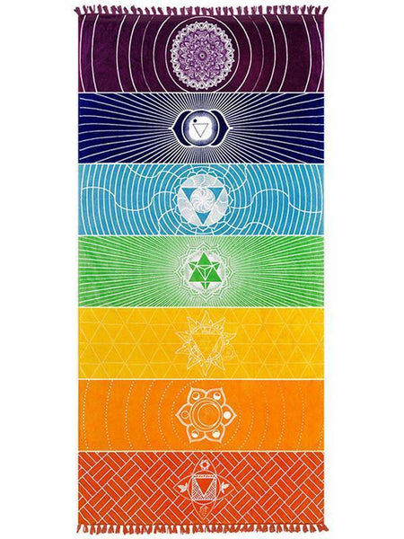 Unique Rectangle Rainbow Summer Beach Towel Yoga Mat