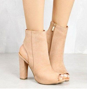 Solid Color Thick Heel Women Shoes