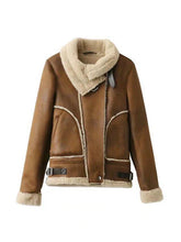 Load image into Gallery viewer, Fleece Stitching Women Suede Coat Jacket