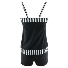 Load image into Gallery viewer, New Digital Printing Black and White StripsTwo-piece Sexy High Waist Swimwear