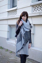 Load image into Gallery viewer, Autumn Raw Edge Beveled Design Thick Plaid Long Warm Scarf Shawl
