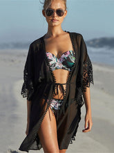 Load image into Gallery viewer, Chiffon Sleeve Lace Up Beach Skirt Sexy Cardigan Bikini Blouse