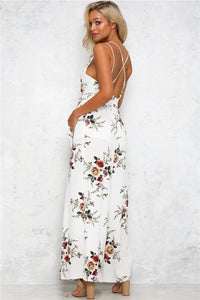 Floral Backless Split Jumpsuit Rompers