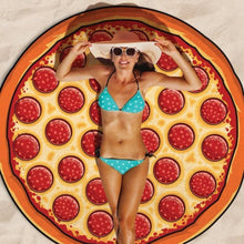 Load image into Gallery viewer, Hot Sale Circular Pizza 3D printing outdoor picnic mats Sun Beach Met