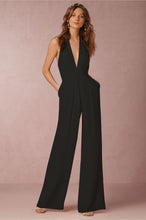 Load image into Gallery viewer, Solid Color Halter Wide Leg Pants Jumpsuit