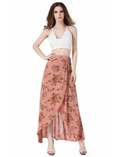 Load image into Gallery viewer, Flower High Waist Split Beach Maxi Skirt