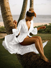 Load image into Gallery viewer, Lace Half Sleeves Beach Cover Up