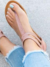 Load image into Gallery viewer, Summer Beach Solid Color Flat Sandals Shoes