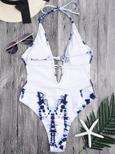 Load image into Gallery viewer, New One-piece Swimsuit White Smudge Temperament Lady Triangle Vacation Swimsuit Bikini