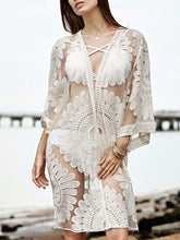 Load image into Gallery viewer, White Hollow Lace Cover-Ups