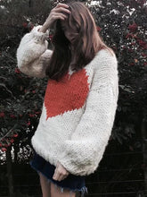 Load image into Gallery viewer, Fashion Knitting Loose Sweet heart Sweater Tops