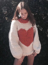 Load image into Gallery viewer, Fashion Knitting Loose Sweet heart Sweater Tops