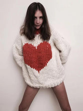 Load image into Gallery viewer, Fashion Knitting Loose Sweet heart Sweater Tops