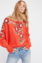 Load image into Gallery viewer, Autumn Winter Bohemian National Style Round Neck Flower Embroidery Thread Loose Sweater Coat