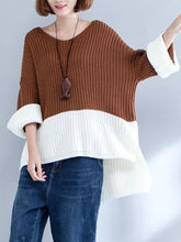 Load image into Gallery viewer, Casual V-Neck Stitching Color Sweaters For Women