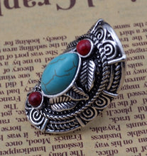 Load image into Gallery viewer, Vintage Bohemia Tibetan Ethnic Siver Engraving Leaf Adjustable Ring Jewelry
