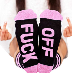 F**K OFF Socks Stockings Cotton Striped Socks Suck Sweat-proof Socks