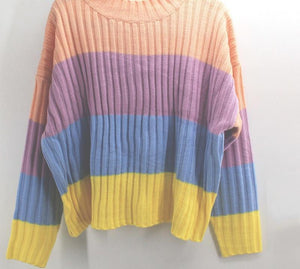 Cute Oversized Knitted Macaron Colors Winter Pullover Sweater