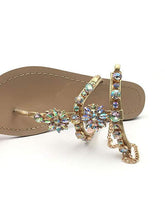 Load image into Gallery viewer, Summer Rhinestone Flat Heel Sandals Shoes