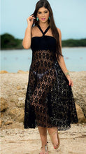 Load image into Gallery viewer, Solid Color Black or White Lace Hollow Maxi Skirt Bottom Two wear Ways