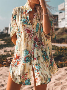 Chiffon Beach Sunscreens Beach Holiday Loose Shirt Bikini Top Blouse