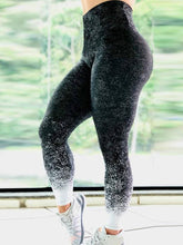 Load image into Gallery viewer, Fashion Black White Gradient Digital Printed Leggings Push Up Workout Women High Waist Elastic Fitness Pants Leggings