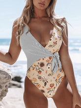 Load image into Gallery viewer, Fashion Women One Piece Swimsuit Beachwear Patchwork Swimwear