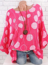 Load image into Gallery viewer, Summer Polka Dot Round-Neck Batwing Sleeve Top