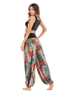 Floral Printed Wide Leg Casual Pants