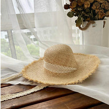 Load image into Gallery viewer, Handmade Hat Women Summer Small Fresh Fold Woven Straw Hat Beach Big Brim Sunscreen Sun Hat