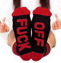 Load image into Gallery viewer, F**K OFF Socks Stockings Cotton Striped Socks Suck Sweat-proof Socks