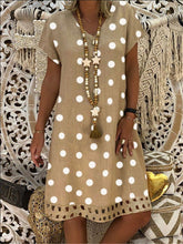 Load image into Gallery viewer, Boho Women Polka Dot Print Short Sleeve V-neck Fashion Dresses