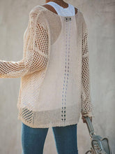 Load image into Gallery viewer, Hollow Solid Color V-neck Knitting Sweater Tops