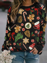 Load image into Gallery viewer, Christmas Women&#39;s Printed Round Neck Long Sleeve Fleece Sweater