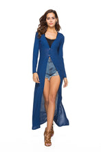 Load image into Gallery viewer, Solid color Long loose sweater coat female V-neck casual cardigan