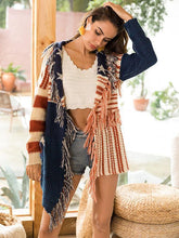 Load image into Gallery viewer, Knit Tassel Long Sleeve Cardigan Tops