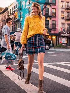 Loose Solid Color Knitting Sweater Tops