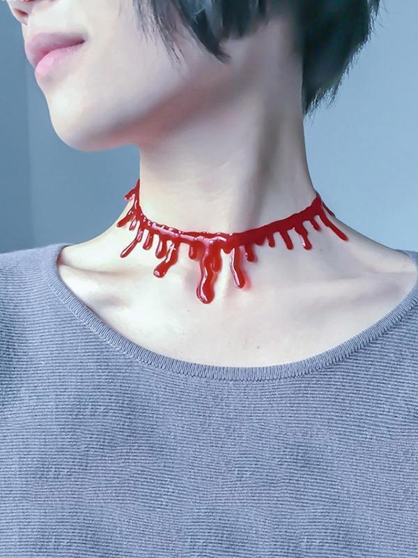 Halloween Decoration Horror Blood Drip Vampire Necklace