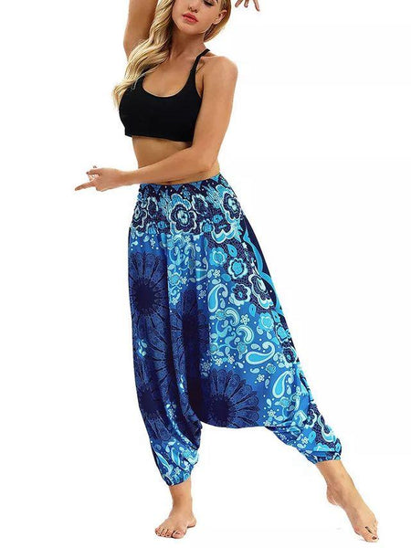 Printed high waist fitness yoga pants women-3