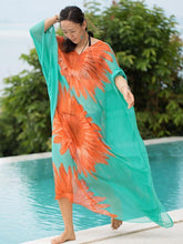 Load image into Gallery viewer, Sunflower Pattern Loose Plus Size Beach Cover-ups