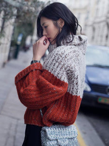 Casual Split-Joint High Neck Sweater