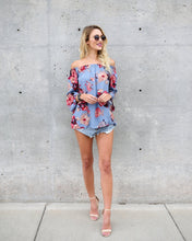 Load image into Gallery viewer, Bohemian Off-The-Shoulder Long Sleeve Print Chiffon Top