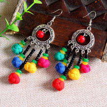 Load image into Gallery viewer, Ethnic Style Cloth Jewelry Cloth Earrings Multicolor