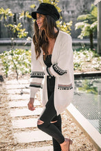 Load image into Gallery viewer, Pocket Stitching Long Sleeve Tassel Cardigan Sweater